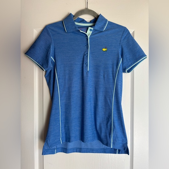 Masters‎ magnolia lane women's aqua lined blue polo golf short sleeve size small - Picture 1 of 7